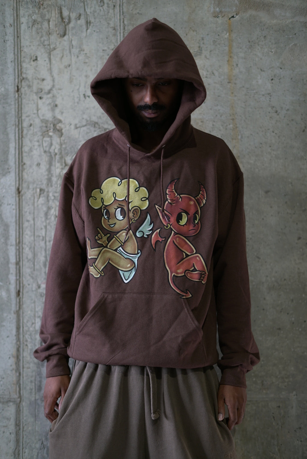 BEST FRIENDS IN WAR HOODIE 1.0 ( BROWN )