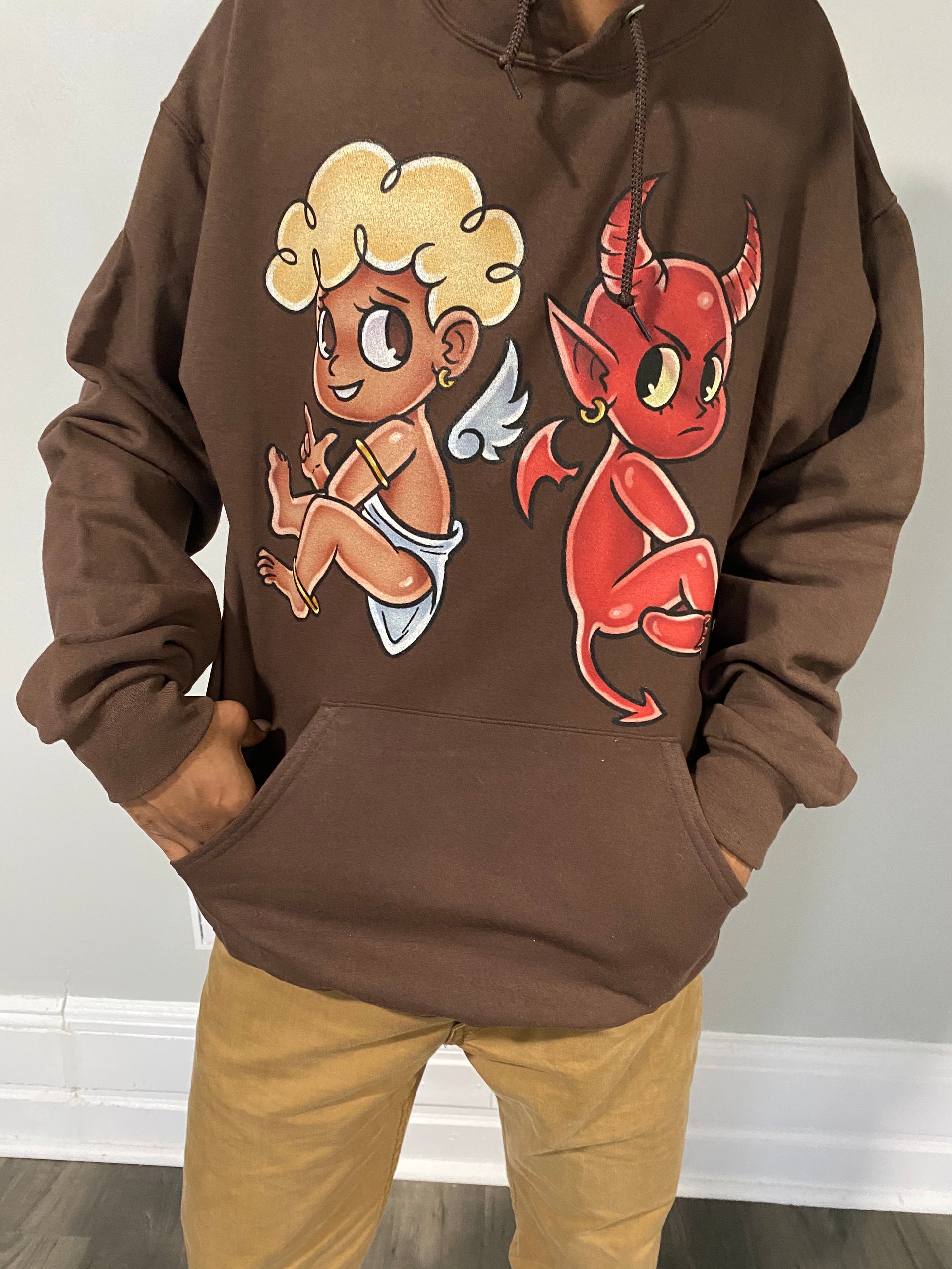 BEST FRIENDS IN WAR HOODIE 1.0 ( BROWN )